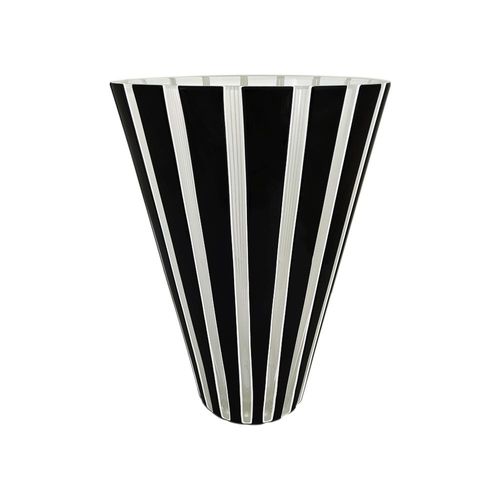 Vaso em cristal Strauss L568 32cm preto e branco Vaso em cristal Strauss L568 32cm preto e branco
