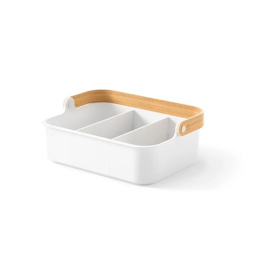 Organizador em plástico e madeira sustentável Umbra Bellwood 14x10cm branco Organizador em plástico e madeira sustentável Umbra Bellwood 14x10cm branco
