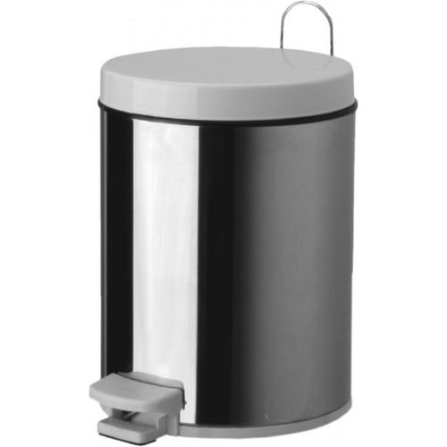 Lixeira em aço inox com tampa plástica Purimax 5 litros branca Lixeira em aço inox com tampa plástica Purimax 5 litros branca