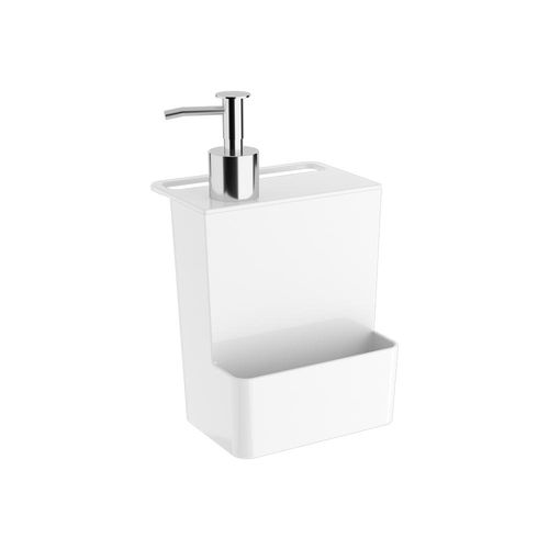 Dispenser multiuso em plástico Coza Glass 12,5x11x21,5cm 600ml branco