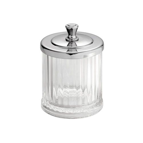 Porta algodão e cotonete em plástico iDesign Alston 13x9x9cm prata Porta algodão e cotonete em plástico iDesign Alston 13x9x9cm prata