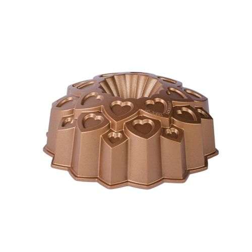 Forma para bolo em alumínio Marissa Lounina Amour 24x10cm cobre Forma para bolo em alumínio Marissa Lounina Amour 24x10cm cobre