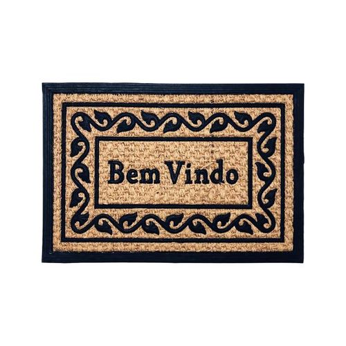 Capacho em fibra de coco e borracha Hudson Panamá Bem-Vindo 60x40cm Capacho em fibra de coco e borracha Hudson Panamá Bem-Vindo 60x40cm