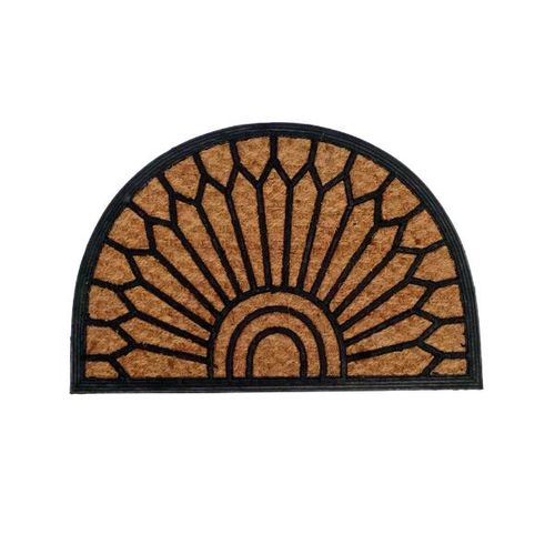 Capacho em fibra de coco e borracha Hudson Geométrico Meia-Lua 60x40cm Capacho em fibra de coco e borracha Hudson Geométrico Meia-Lua 60x40cm