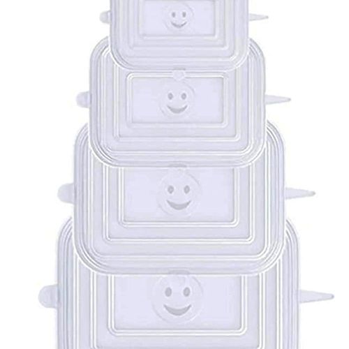 Jogo de tampas herméticas espansiveis quadradas em silicone Hudson 6 peças Jogo de tampas herméticas espansiveis quadradas em silicone Hudson 6 peças