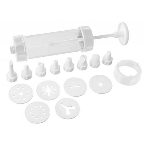 Seringa decoradora para biscoitos em plástico 8 bicos e 6 tampas Zenker Seringa decoradora para biscoitos em plástico 8 bicos e 6 tampas Zenker