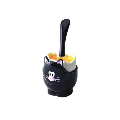 Jogo de suporte e colher para ovo quente Hudson Gatinho 2 peças preto Jogo de suporte e colher para ovo quente Hudson Gatinho 2 peças preto