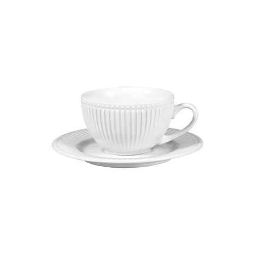 Xícara e pires em porcelana L'Hermitage Minsk 200ml branco Xícara e pires em porcelana L'Hermitage Minsk 200ml branco