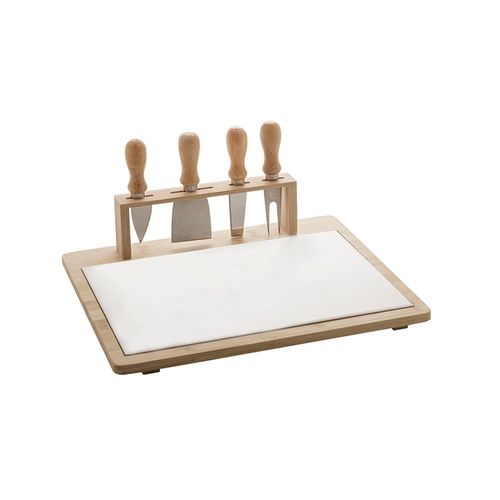 Jogo para queijo em cerâmica e inox Lyor Cheese Design 4 peças Jogo para queijo em cerâmica e inox Lyor Cheese Design 4 peças