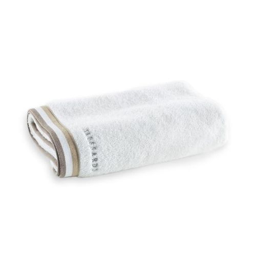 Toalha de banho Trussardi Montello 86cmx1,50m 100% Algodão Branco/Bege
