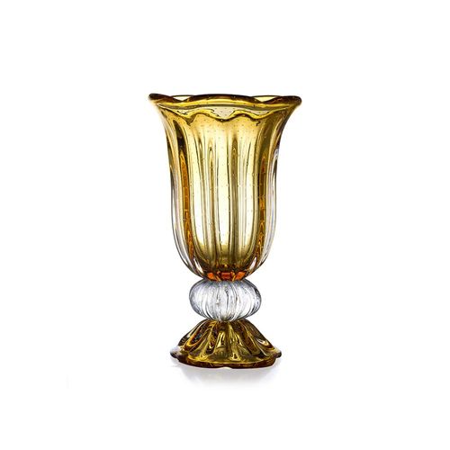 Vaso com base em murano São Marcos 50x31cm âmbar Vaso com base em murano São Marcos 50x31cm âmbar