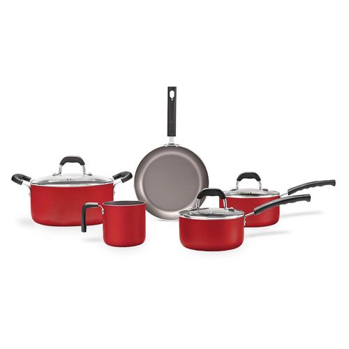 Jogo de panelas em alumínio Brinox Saffron 5 peças vermelho Jogo de panelas em alumínio Brinox Saffron 5 peças vermelho