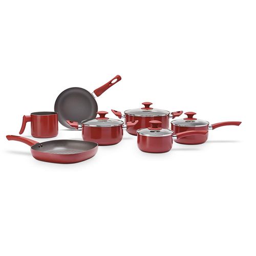 Jogo de panelas em alumínio Brinox Antares 7 peças vermelho Jogo de panelas em alumínio Brinox Antares 7 peças vermelho