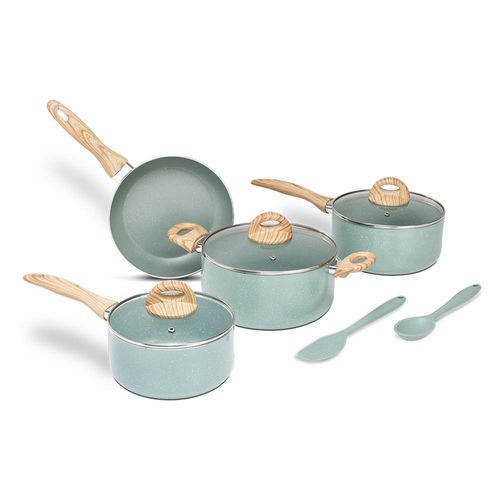 Jogo de panelas em cerâmica Brinox Life Botanika 6 peças verde Jogo de panelas em cerâmica Brinox Life Botanika 6 peças verde