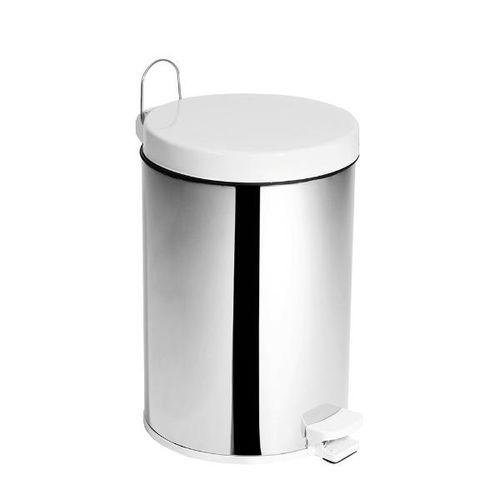 Lixeira em aço inox com tampa plástica Purimax 10,5 litros branca Lixeira em aço inox com tampa plástica Purimax 10,5 litros branca