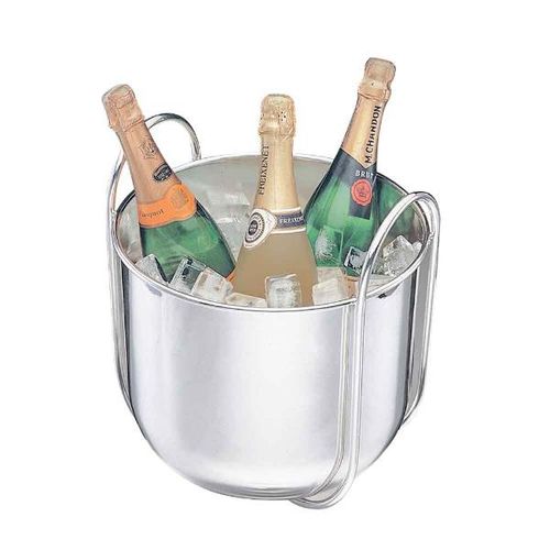 Balde para vinho em prata com alças Wolff 30x24cm