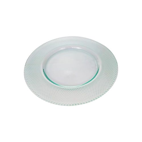 Prato de vidro Quadrifoglio Bico de Jaca 31,5cm turquesa