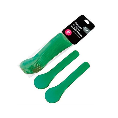 Jogo de colheres para sobremesa Coza Atlântica 6 peças verde