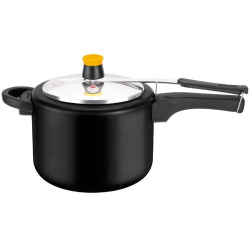 Panela de pressão Rochedo Turbo 4,5 litros preta com tampa polida Panela de pressão Rochedo Turbo 4,5 litros preta com tampa polida