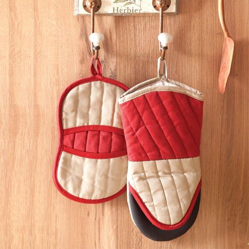 Jogo cozinha Corttex Bonjour 2 peças vermelha/kaki Jogo cozinha Corttex Bonjour 2 peças vermelha/kaki