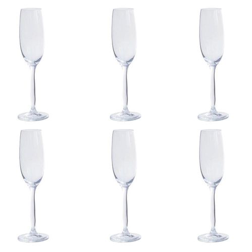 Jogo de taças para champanhe Bohemia Chanson Titânio 6 peças 220ml