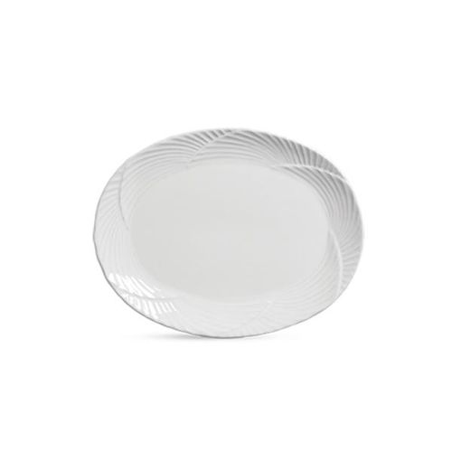Travessa rasa média em cerâmica Scalla Colonia 58cm branco