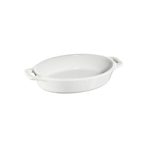 Travessa oval em cerâmica Staub 23cm branca