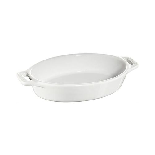 Travessa oval em cerâmica Staub 37cm branca