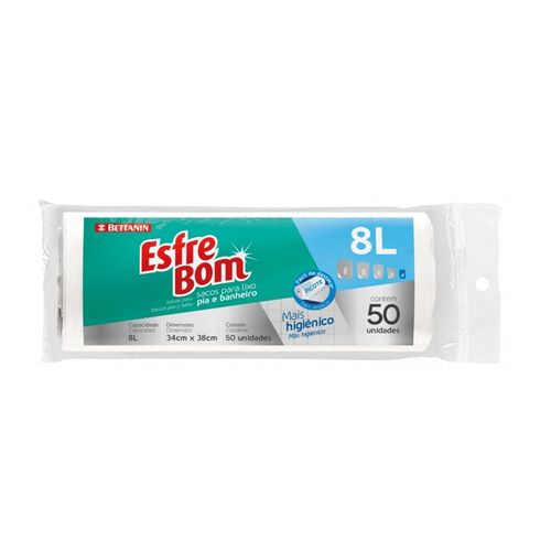Saco para lixo pia e banheiro Bettanin Esfrebom 8 litros