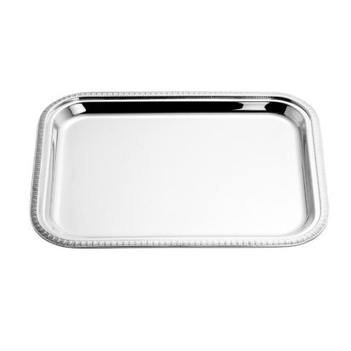 Bandeja retangular sem alça em prata Wolff Paris 22x18cm