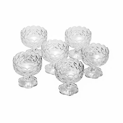 Jogo de taças sobremesa em cristal com pé Wolff Angelica 6 peças Jogo de taças sobremesa em cristal com pé Wolff Angelica 6 peças