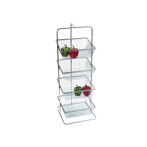 Fruteira com 4 cestos em aço inox Kenya 84cm Fruteira com 4 cestos em aço inox Kenya 84cm