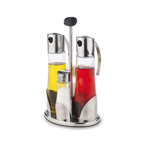 Galheteiro em aço inox Valira Isola 5 peças Galheteiro em aço inox Valira Isola 5 peças