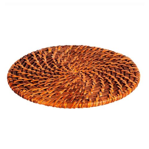 Descanso de travessa redondo em rattan Kenya 20cm Descanso de travessa redondo em rattan Kenya 20cm