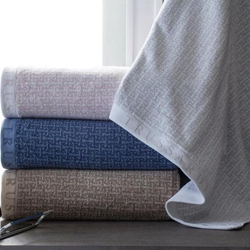 Toalha de rosto Trussardi Egitto Texture 48x90cm branco/soft rose