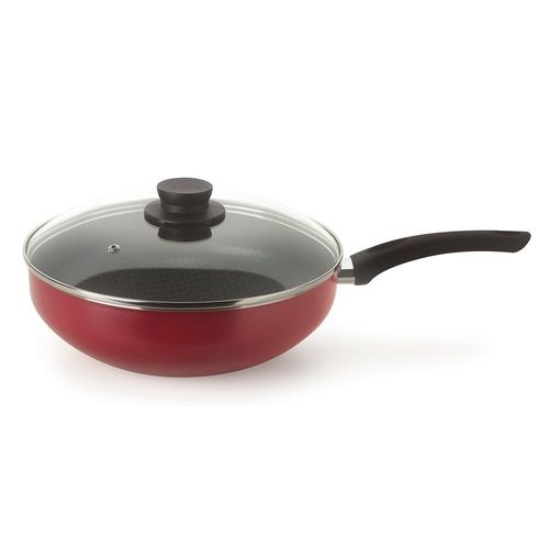 Frigideira wok Multiflon Onix 28 cm vermelha