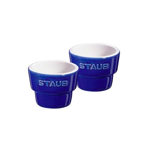 Conjunto de porta ovos Staub cerâmica 2 peças azul