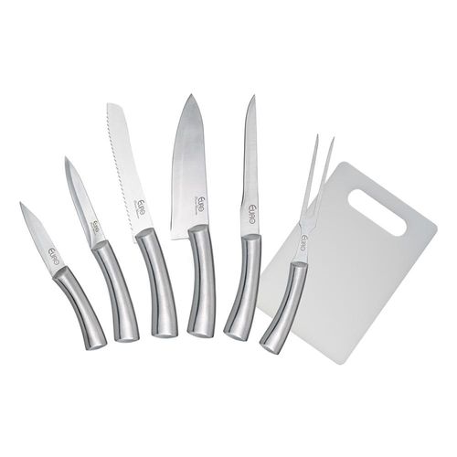 Jogo de facas inox com tábua Euro 7 peças Jogo de facas inox com tábua Euro 7 peças