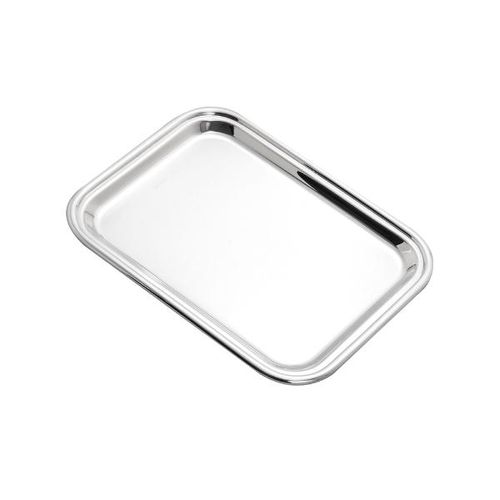Bandeja retangular em prata Wolff Cordão Liso 42x33cm