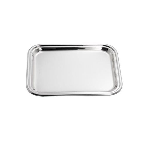 Bandeja retangular em prata Wolff Cordão Liso 39x29cm