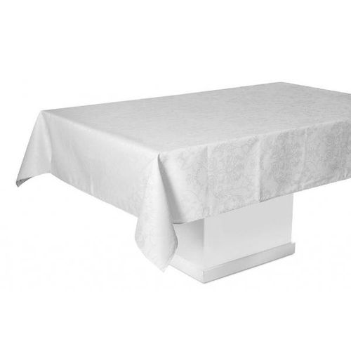 Toalha de mesa Karsten S.limpa Blanche 160x320 branco e cinza Toalha de mesa Karsten S.limpa Blanche 160x320 branco e cinza