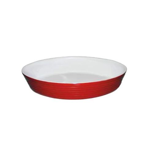 Refratário oval em cerâmica World Collection Salvador 36x23,5cm vermelho