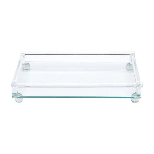 Bandeja de vidro com pé Prestige 33x20x5,8cm Bandeja de vidro com pé Prestige 33x20x5,8cm