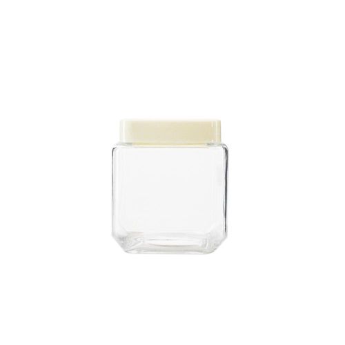 Pote quadrado de vidro com tampa em plástico Casambiente Square 14,5cm