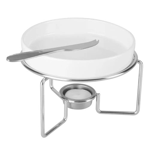 Rechaud para queijo brie em cerâmica Bon Gourmet 3 peças Rechaud para queijo brie em cerâmica Bon Gourmet 3 peças