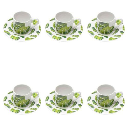 Jogo de xícaras para café Bon Gourmet Folhas 6 peças 90ml Jogo de xícaras para café Bon Gourmet Folhas 6 peças 90ml