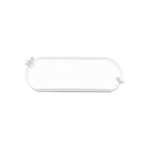 Prato para bolo em porcelana Wolff Birds 25,4x15,8x3,6cm Prato para bolo em porcelana Wolff Birds 25,4x15,8x3,6cm