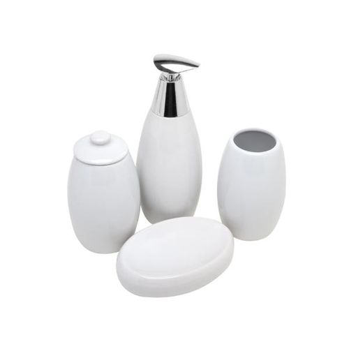 Jogo para banheiro em cerâmica Royal Decor 4 peças branco Jogo para banheiro em cerâmica Royal Decor 4 peças branco