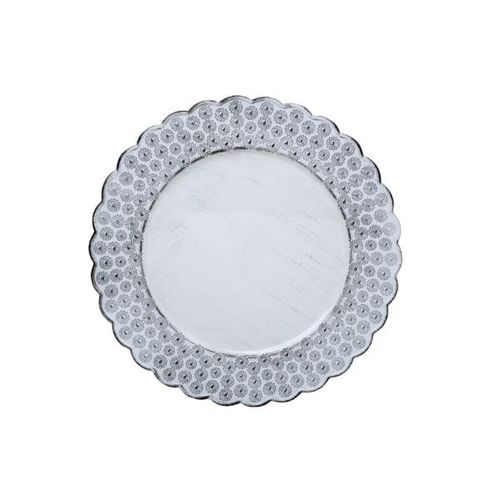 Sousplat em plástico Bon Gourmet Daisy 33cm branco/preto Sousplat em plástico Bon Gourmet Daisy 33cm branco/preto