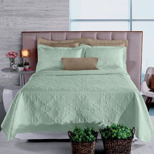 Colcha fashion in fiori Hedrons solteiro 160x240cm verde aloe